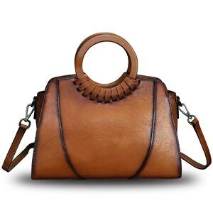 8848 Leather Top Handle Handbag Purse Satchel Retro Cowhide Handmade